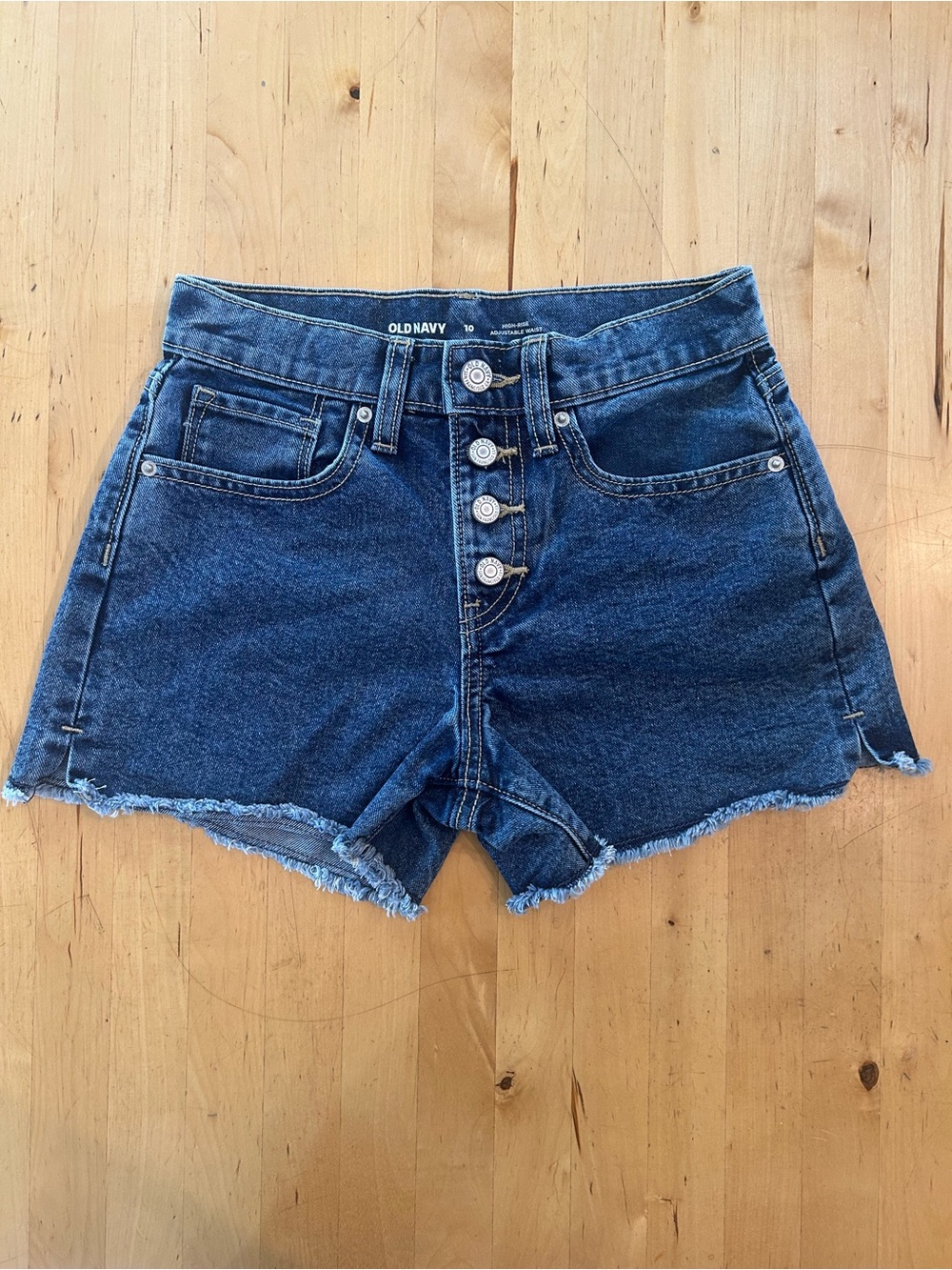 Old Navy Girls High Rise Button Fly Denim Cutoff Shorts Size 10